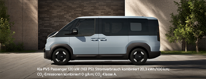 Der Kia PV5 Passenger in Seitenansicht